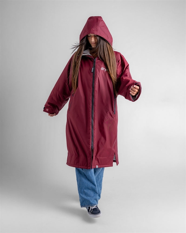 Dryrobe Advance Long Sleeve - Burgundy / Silver Grey